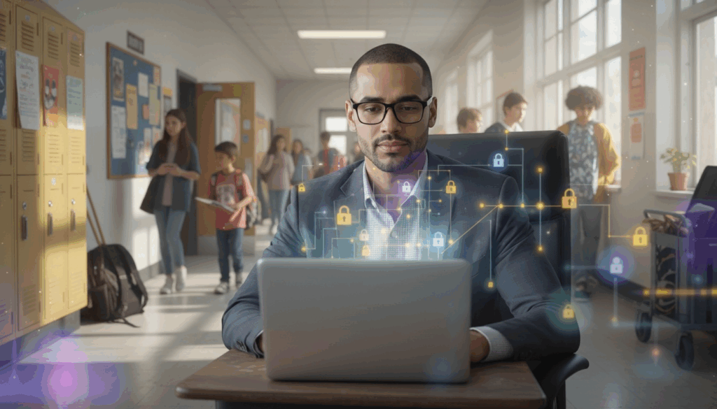 School Administrator learning about security