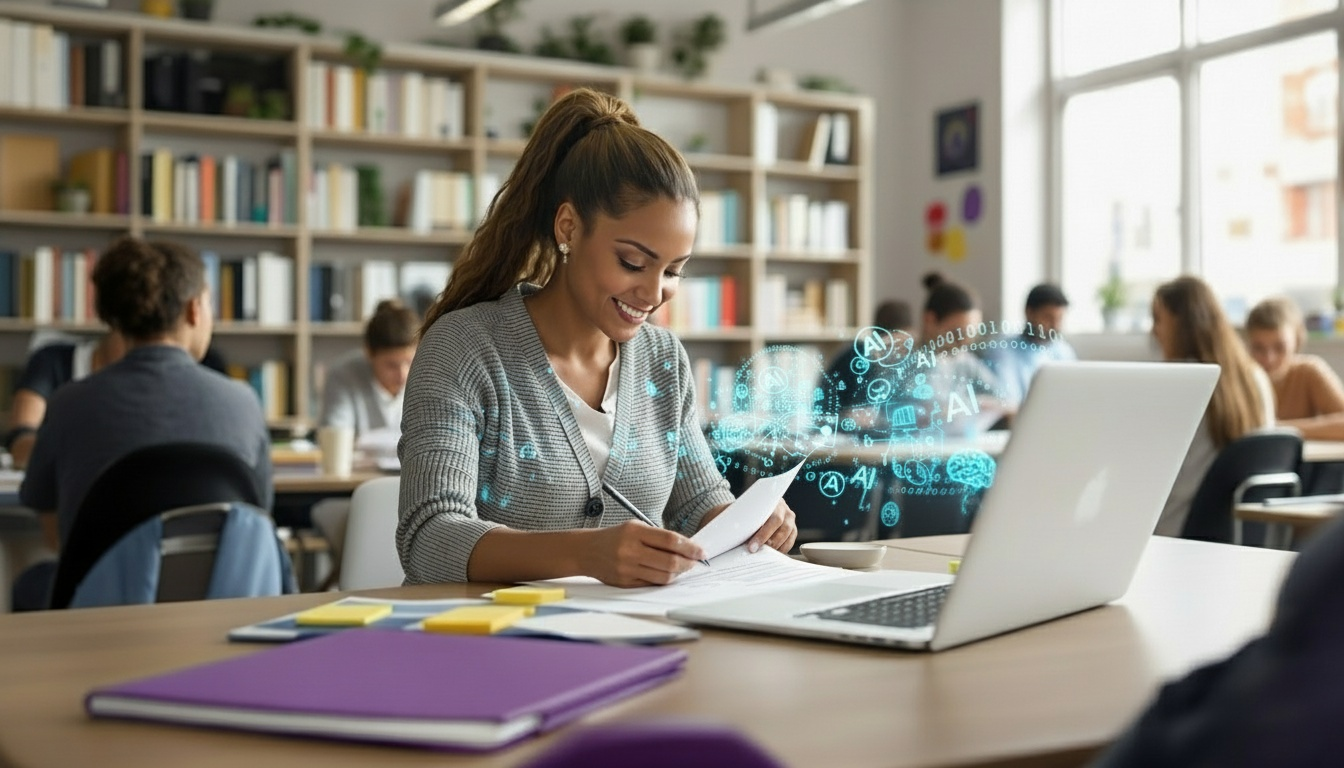 Student learning on a laptop in the library