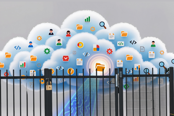 governing student data through tokenization, symbolized in this image by cloud data behind a locked gate