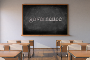 data governance written on a chalkboard in a classroom